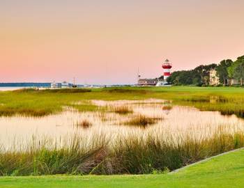 The 18th hole at Harbour Town Golf Links, home of the 2025 RBC Heritage